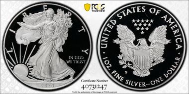 2020-S $1 Silver Eagle First Strike PR69DCAM