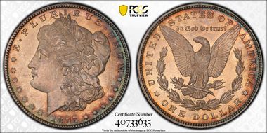 1897 $1 VAM 6A, Pitted Reverse MS64+