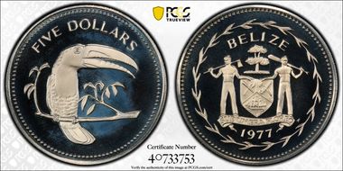 1977-FM $5 KM-44 Copper-Nickel PR68DCAM