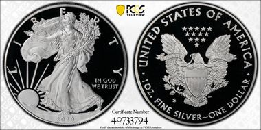 2020-S $1 Silver Eagle First Strike PR70DCAM
