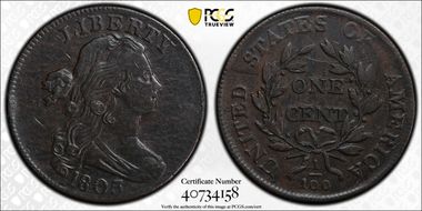 1803 1C Small Date, Small Fraction VF25BN