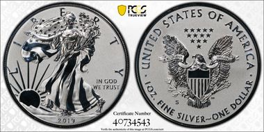 2019-S $1 Silver Eagle Enhanced Rev PR First Strike PR70