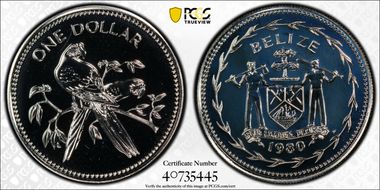 1980-FM $1 Scarlet Macaw KM-43 PL69