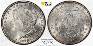 1878 7/8TF $1 Strong, VAM 39, 7/5 MS63