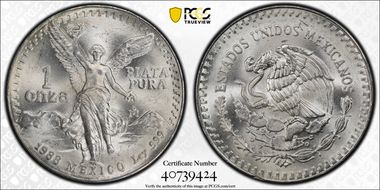 1988-Mo Onza Libertad Ag MS66