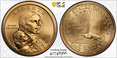 2005-P SAC$1 Satin Finish SP69