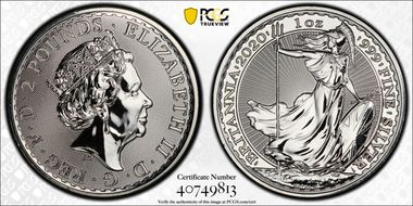 2020 £2 Britannia Radial Sunburst MS68