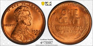 1954-D 1C MS65RD