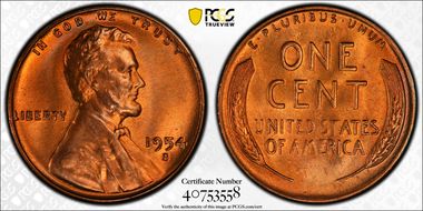 1954-S 1C MS66RD