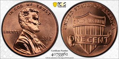 2012-D 1C Shield MS66RD