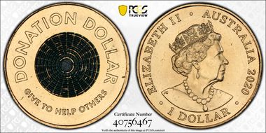 2020 $1 Donation Dollar MS65