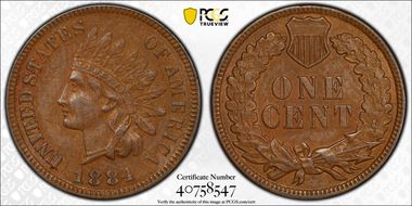 1884 1C AU58BN