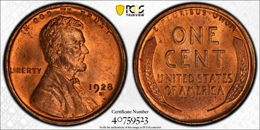 1928-D 1C MS65+ RD