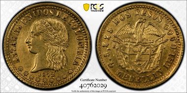 1872 2 Peso Medellin Restrepo-326.3 N1