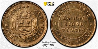 1910 5 Sol KM-Tn2 MS62