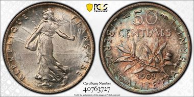 1909 50C Gad-420 F-190 MS65