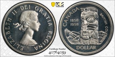 1958 S$1 British Columbia PL67CAM
