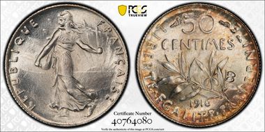 1916 50C Gad-420 F-190 MS66