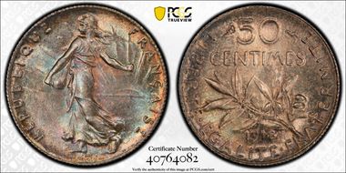 1918 50C Gad-420 F-190 MS65