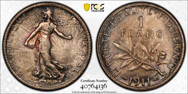 1911 1 Fr Gad-467 F-217 MS65