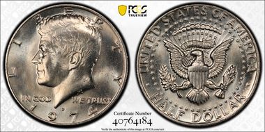 1974-D 50C Doubled Die Obverse MS64