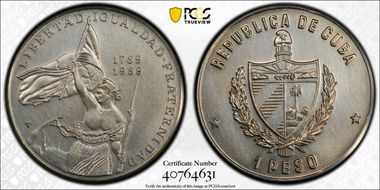 1989 Peso 200th Ann. French Revolution Female Allegory N1