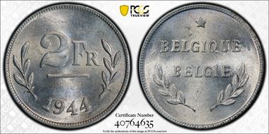 1944 2 Fr KM-133 Allied Occupation MS64