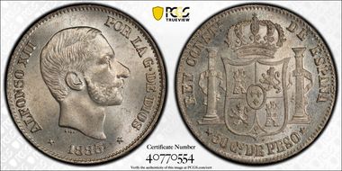 1885 50C KM-150  Ag MS64