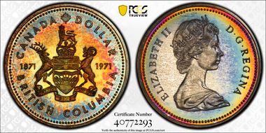 1971 S$1 British Columbia Ag SP68+