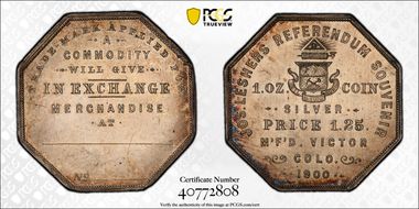 1900 Lesher $ HK-1016 Trade Mark Applied MS64