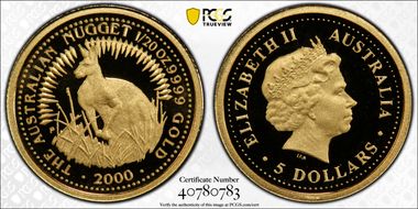 2000-P $5 Kangaroo-Nugget PR70DCAM