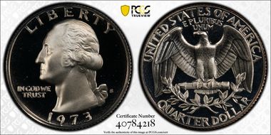 1973-S 25C PR69DCAM