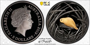 2019 $5 Night Parrot Echoes of Australian Fauna PR70DCAM