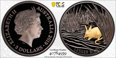 2019 $5 Lesser Bilby Echoes of Australian Fauna PR70DCAM