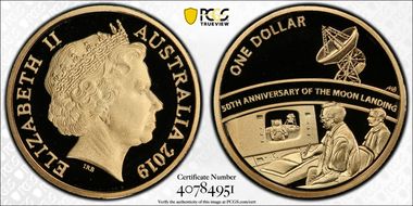 2019 $1 50th Ann. Moon Landing PR70DCAM