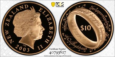 2003 $10 The One Ring Gold PR69DCAM
