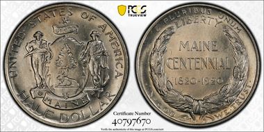 1920 50C Maine MS62