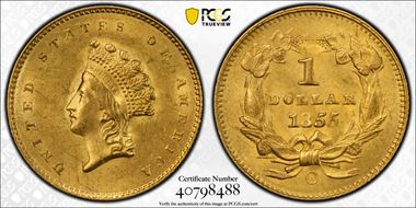 1855-O G$1 MS63