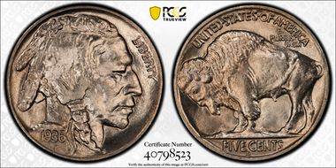 1936-D 5C MS67+