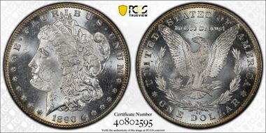 1890-CC $1 Tailbar MS64+