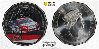 2020 50C 60th Ann ATCC- Supercars Holden VS Commodore Colorized MS67
