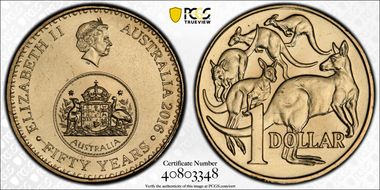 2016 $1 50 Yrs Decimal Currency MS67