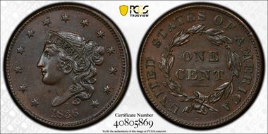 1836 1C MS63BN