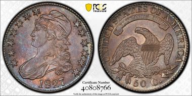 1827 50C Square Base 2 MS65