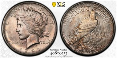 1921 $1 Peace, Satin Finish PR64