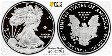 2020-W  $1 Silver Eagle - v75 Privy First Strike PR70DCAM