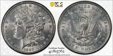 1890 $1 MS62