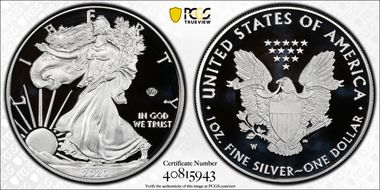 2020-W  $1 Silver Eagle - v75 Privy First Strike PR70DCAM