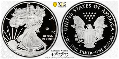 2020-W  $1 Silver Eagle - v75 Privy First Strike PR70DCAM