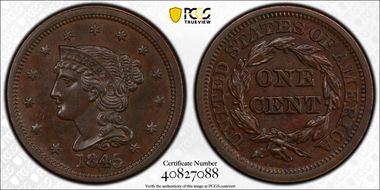 1845 1C Newcomb 1 AU58BN